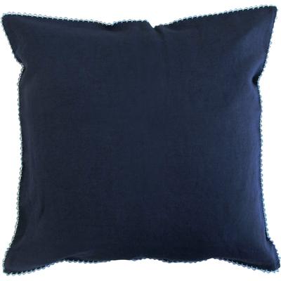 Kissenbezug FLEURESSE "Provence", blau (navy), B:40cm L:40cm, Leinen, Obermaterial: 50% Baumwolle, 50% Leinen, Kissenbezüge, Kissenbezug, Leinen, Premium Qualität, kühlende Stoff