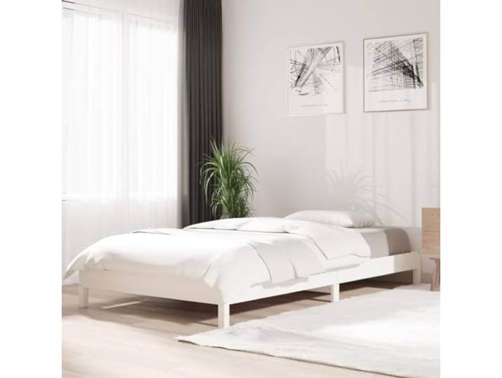 Massives Kiefernholz Stapelbett mit Stapelfunktion Einzelbett Weiß 90x190 Stapelbett Weiß 90x190 cm Massivholz Kiefer Stabiler Bettrahmen für Kinderzimmer Gästezimmer Stapelbar Platzsparend