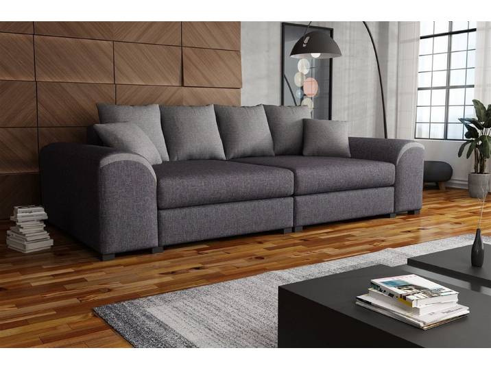 Fun Möbel Big-Sofa Big Sofa Couchgarnitur WELLS Megasofa in Stoff, inkl. Zierkissen