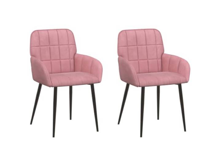 HKLGBVCR Esszimmerstühle, 2 Stück, Velours, Rosa, 56,5 x 50 x 85 cm Rosa Samt, Armlehnen, geneigte Rückenlehne, weiche Sitzfläche, Metallfüße, Nassreinigung, Familienessen, Empfänge