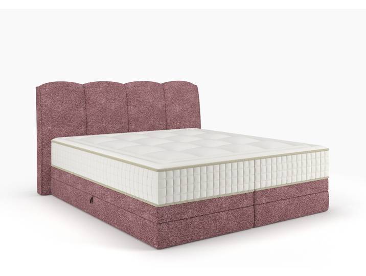 Boxspringbett STOCKHOLM rot 200x200cm halbfest
