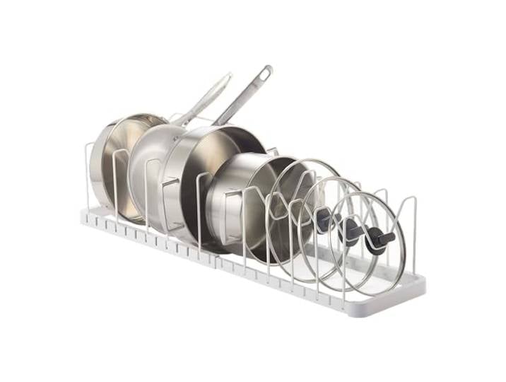 YAMAZAKI TOWER Organiseur extensible pour couvercles et poêles\, blanc