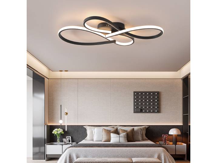 Nouvelles lampes de plafond modernes pour salon, chambre à coucher, bureau, lampe de plafond LED noire pour chambre, luminaire de plafond.
