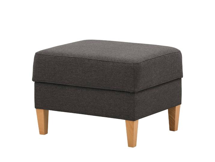 Polsterhocker Koski I 66 x 45 x 56cm Schwarz/Schwarz Webstoff Ala: Schwarz