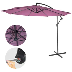 Ampelschirm Terni, Sonnenschirm Sonnenschutz, Ø 3m neigbar, Polyester/Stahl 11kg ~ lavendel-rot ohne Ständer