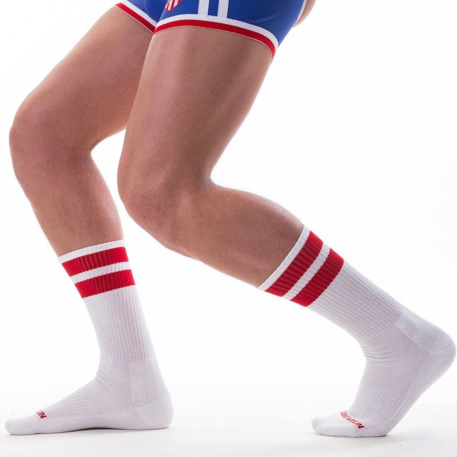 Barcode Berlin Chaussettes Gym Socks Blanc-Rouge