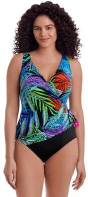 Plus Size Women's Side Tie Surplice by Longitude in Jungle Boogie (Size 24)