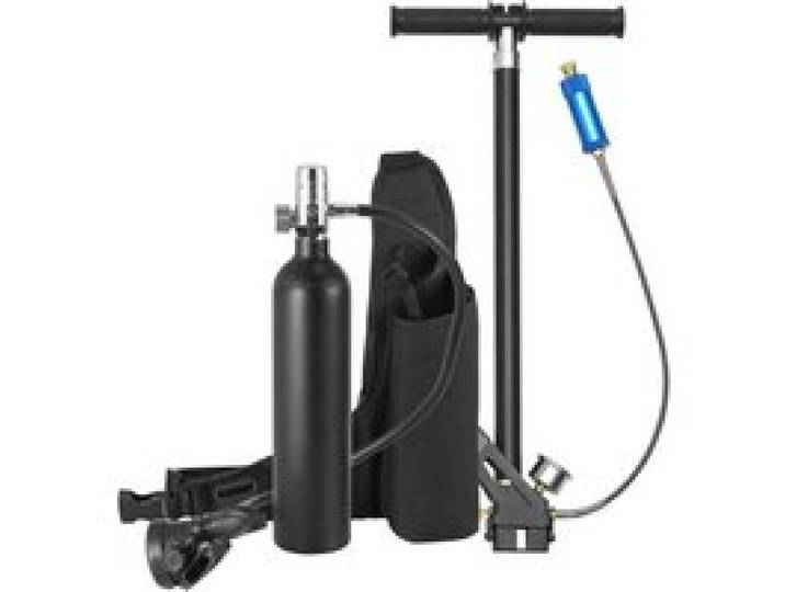 VEVOR Tauchflasche Tauchtank Sauerstoffflasche zum Tauchen unterstützt 5–10 Minuten Unterwasseratmung, 30 m Tauchtiefe, nachfüllbarer Schnorchel-Lufttank mit Pumpe für Unterwassererkundung