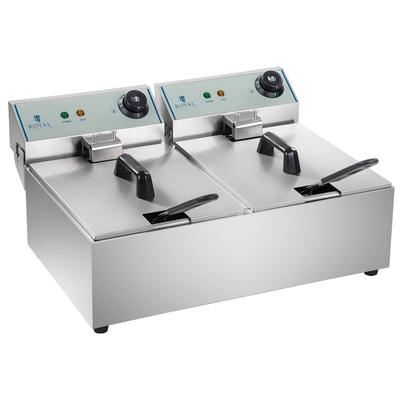 Royal Catering Elektro-Doppel-Fritteuse - 2 x 10 l - 5500 W - ECO -