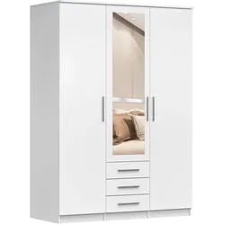 DREHTÜRENSCHRANK 150/207/57/61cm Szantal 3D Weiß/Weiß