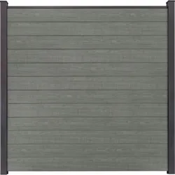 GroJa BasicLine schmal PVC-Steckzaun Sichtschutzzaun Grey Ash Cut Sichtschutz Lamellenzaun