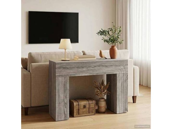 smnyxs Couchtisch, rechteckig, Grau, aus Holz, 102 x 35 x 75 cm Minimalistisches Design, robust, stabile quadratische Beine, feuchtigkeitsbeständig, pflegeleicht, vielseitig einsetzbar