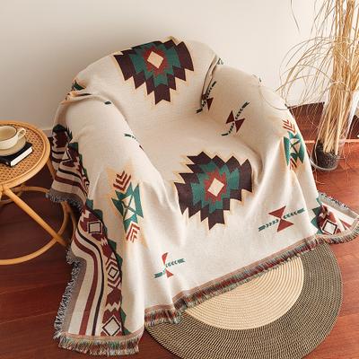 DynamicDeals Aztec Blanket Boho Chic Oversized Throw With Fringe, Soft Vintage Woven Geometric Blanket For Home & Gifts sucre 35x70 Inch
