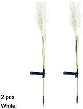 Uplift Picks Solar Reed Garden Lights For Warm Swaying Outdoor Lawn Landscape Decor white (2 Pcs)
