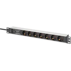 Digitus DN-95441 Stromverteilereinheit (PDU) 7 AC-Ausgänge 1U Schwarz, Silber