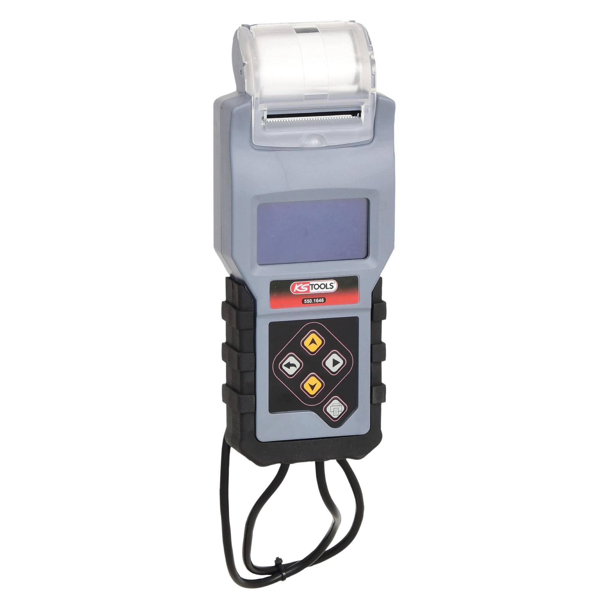 KS Tools 12V Digital-Batterie- und Ladesystemtester mit integriertem Drucker (Hand-Multimeter) (550.1646)