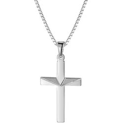 trendor 08477 Kreuz-Anhänger an Halskette für Männer Silber 925, 60 cm