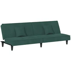 Helloshop26 - Dunkelgrünes Samt-Schlafsofa 02_0020407