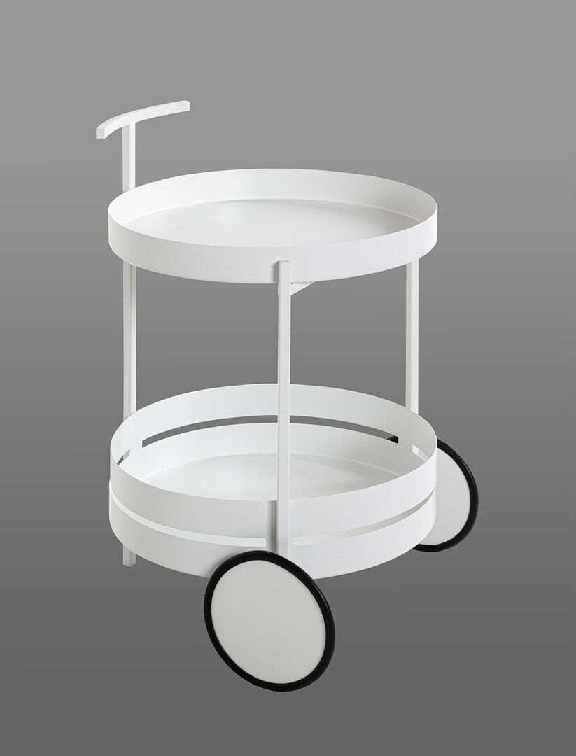 Brayden Studio Kees Steel Bar Cart White 62cm H X 42cm W X 42cm D
