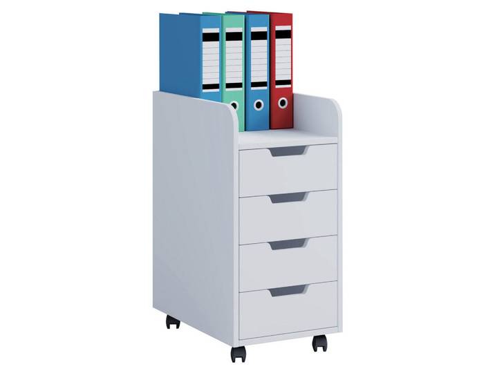 Mid.you Rollcontainer, Weiss, Holzwerkstoff, 4 Schublade(n) Schubladen, 33x65x40 cm, Büromöbel, Container, Rollcontainer