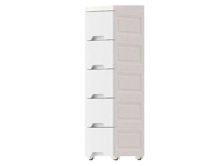Schlanker Aufbewahrungsschrank Mit Schubladen, Platzsparend For Badezimmer, Küche, Wohnzimmer – kleiner Bodenorganizer aus Kunststoff, Nachttisch,(Width 18cm,Color)