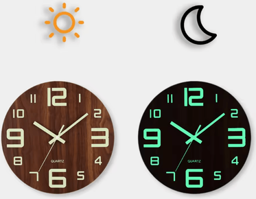 Inspire Curations 12 Inch Luminous Wooden Wall Clock Silent Nordic Glow Night Light Design yg002 12 Inch