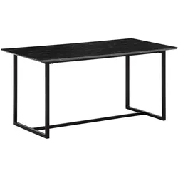 ESSTISCH Marmoroptik Metall Rechteckig Modern Klein, Schwarz 160x80x76 cm