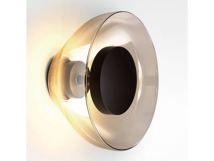 Aura Applique Murale w/Canopy Transparent Smoked - Marset - Salon / séjour - Design - Verre - Rond
