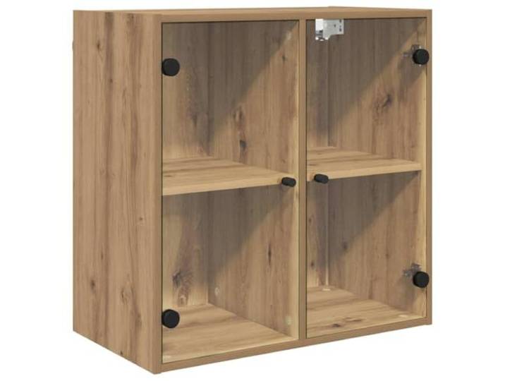 HKLGBVCR Wandschrank, 68 x 37 x 68,5 cm, aus Holz Transparente Glastüren, Wandmontiertes Design, geräumige Regale, einfache Wartung, minimalistischer Stil
