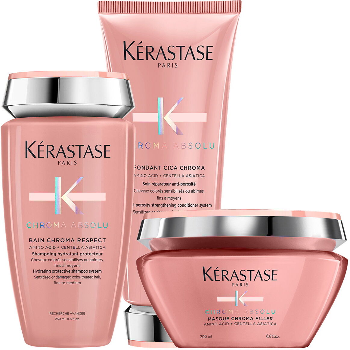 650ml Kérastase Chroma Absolu Pflegeset (Shampoo 250ml + Fondant 200ml + Masque 200ml)
