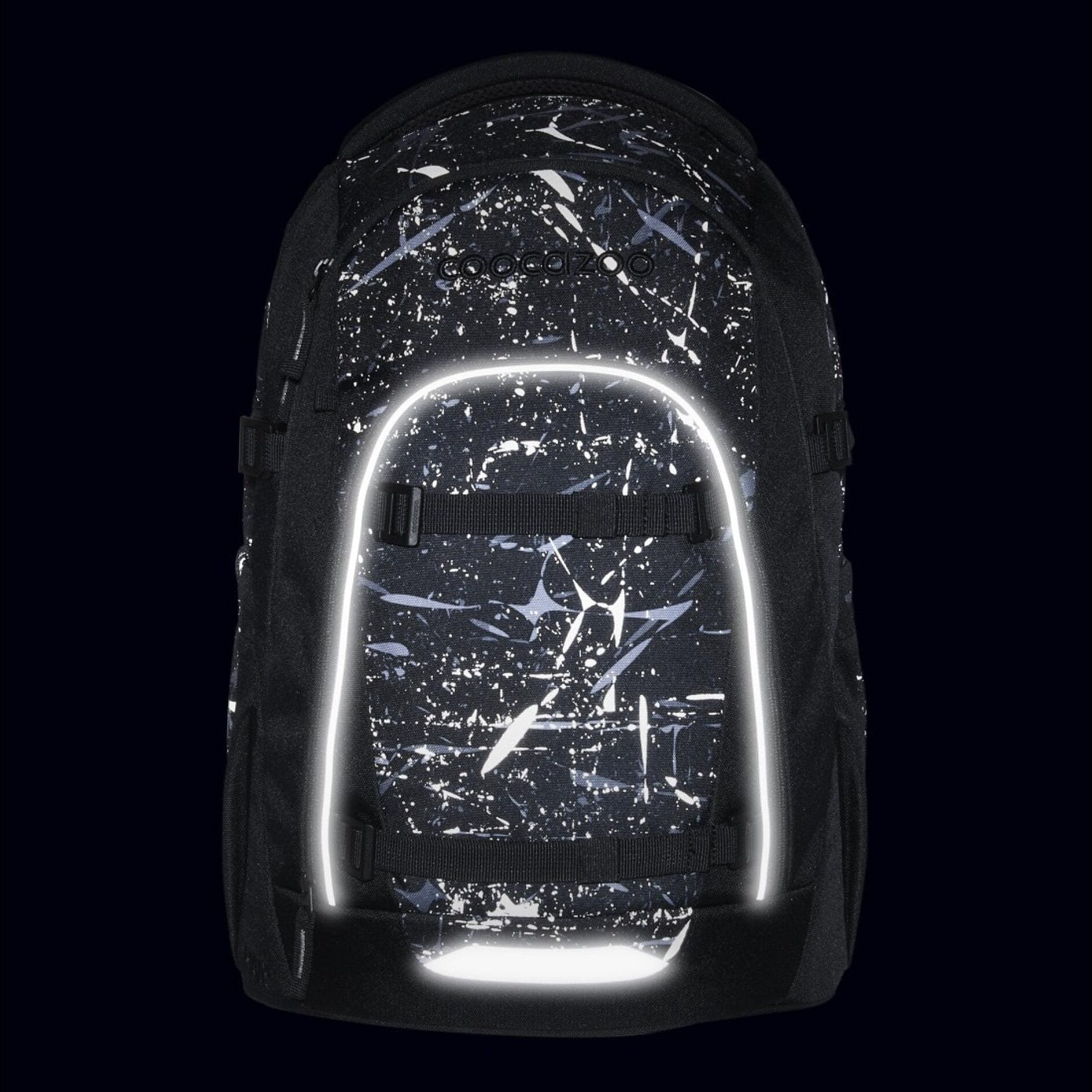Schulrucksack COOCAZOO "MATE", Kinder, Gr. B/H/T: 30cm x 44cm x 23cm, schwarz-weiss (blaugrau, schwarz, weiß), Kunststoff, Polyester, Rucksäcke Schulrucksack blaugrau, schwarz, weiß B/H/T: 30cm x 44cm x 23cm