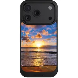 Nivocase Hülle für Apple iPhone 18 Pro Handyhülle NIVOcore Case Schwarz Meer Sonnenuntergang Strand (Apple iPhone 18 Pro), Smartphone Hülle, Schwarz