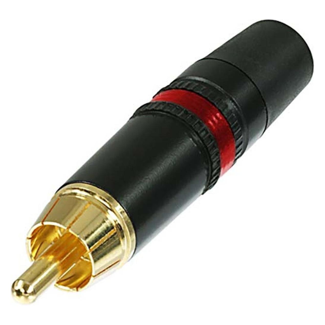 Neutrik Cinchstecker (Rca) - Vergoldete Kontakte - Roter Markierungsring (NYS373-2)