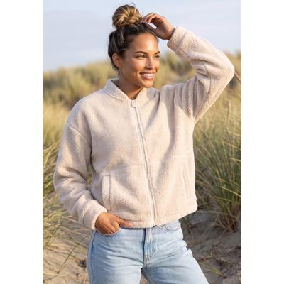 Fleecejacke ELBSAND, Damen, Gr. S (36), weiß (naturweiß), Fleece, Obermaterial: 100% Polyester, hüftbedeckend, Jacken Fleecejacke, in kuscheliger Qualität
