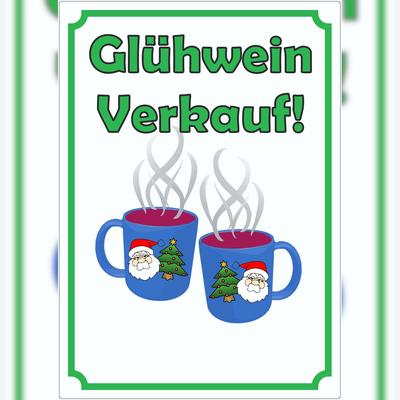 HB-Druck Glühwein Werbeaufkleber Aufkleber Hochkant A9 (37x52mm)