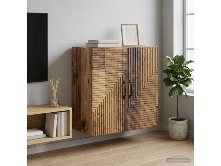 VIHHQGC Wandschrank Altholz 59 x 31 x 60 cm Holzwerkstoff Vintage-Stil, viel Stauraum, stabile Bauweise, Wandmontage, feucht abwischbar