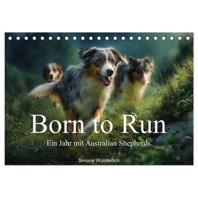 Born to run - Ein Jahr mit Australian Shepherds (Tischkalender 2027 DIN A5 quer), CALVENDO Monatskalender