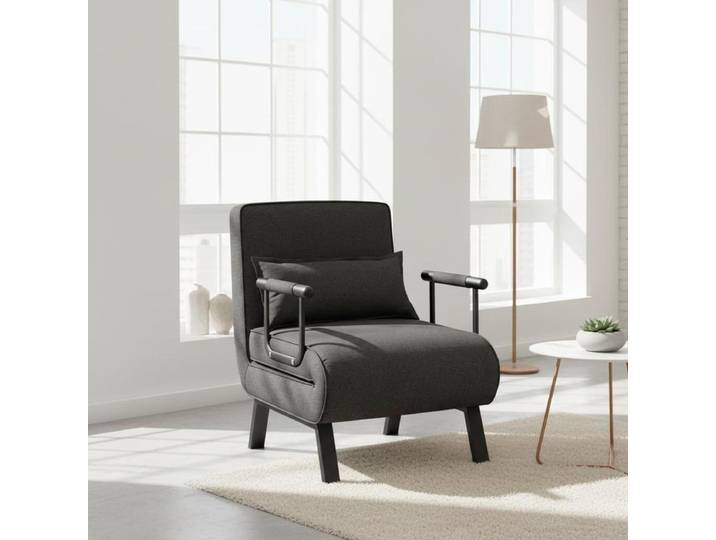 Fauteuil-lit Canapé-lit inclinable pliant Canapé-lit avec dossier Gris foncé