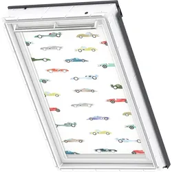 Disney & VELUX Goodnight Collection Verdunkelungsrollo DKL manuell Disney Rennautos 4654, S31, GGU,Manuell,VELUX,weiße Schiene
