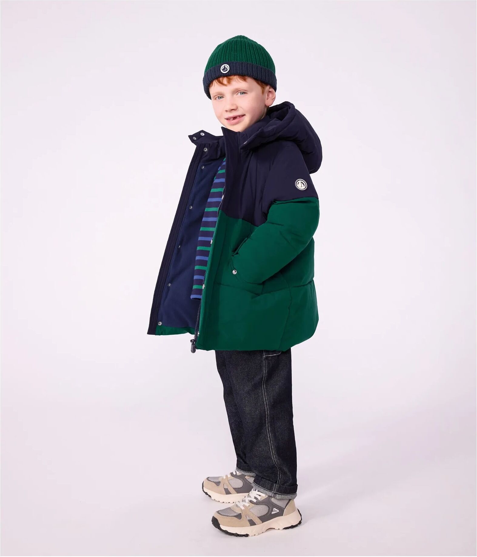 Petit Bateau Doudoune Colorblock Vert 3 ans