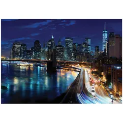 FOTOTAPETE Stadt Nachts Blau 400x280 cm