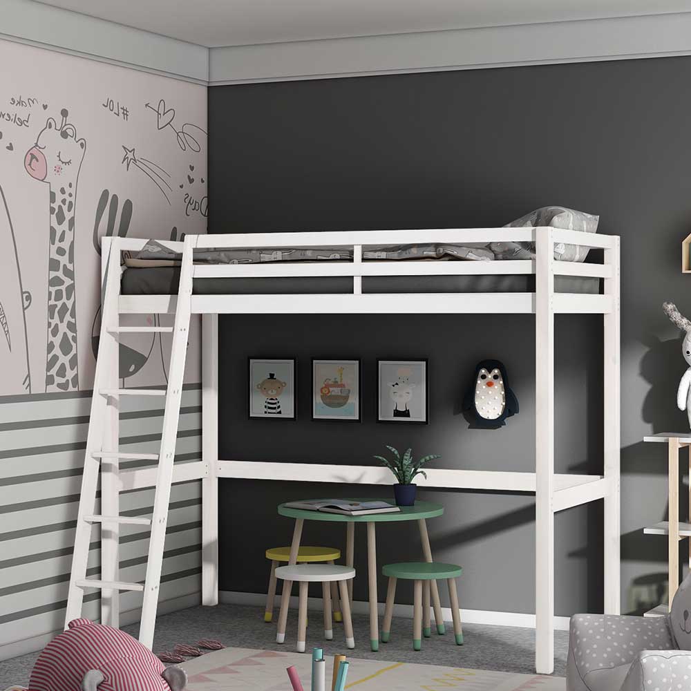 Pharao24.de Kinderzimmer Bett 175 cm hoch Kiefer Massivholz