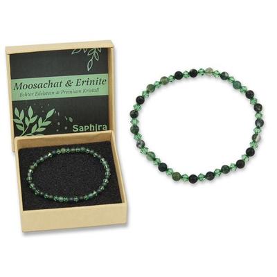 Moosachat Saphira Edelsteinarmband