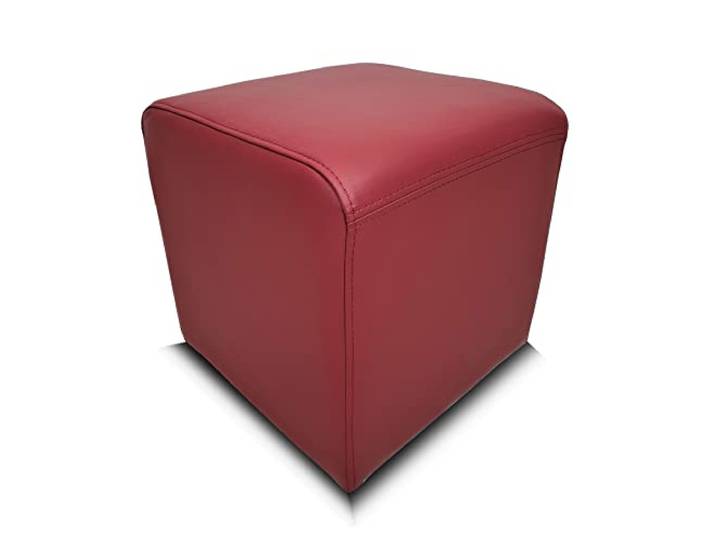 Quattro Meble Burgunder Lederpouf Echtleder Hocker viele Größen Echtleder Sitzhocker Rindsleder Sitzwürfel Fußhocker Polsterhocker Echt Leder Puff Leder MDR Burgund (40 x 40 x H-40 cm)