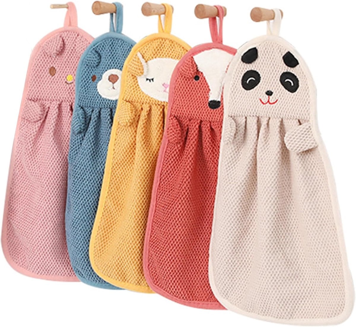 Set van 5 multifunctionele coral fleece handdoeken voor keuken en badkamer, zacht en absorberend, 23 x 36 cm