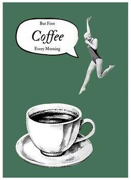 Uplifted Finds Surreal Coffee Diver Canvas Poster   Trendy Kitchen Gallery Wall Art 24 50 X 70 Cm Unframed