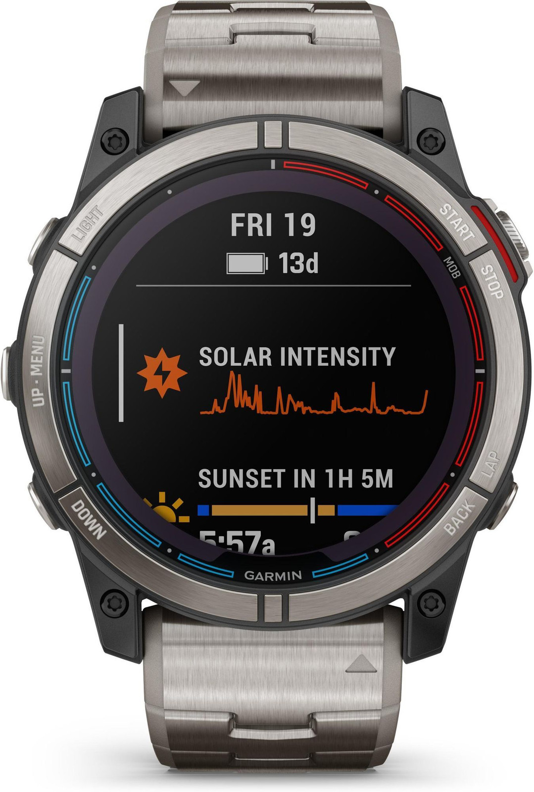 Garmin Quatix 7X Sapphire Solar Titan Smartwatch met extra hemelsblauwe siliconen band
