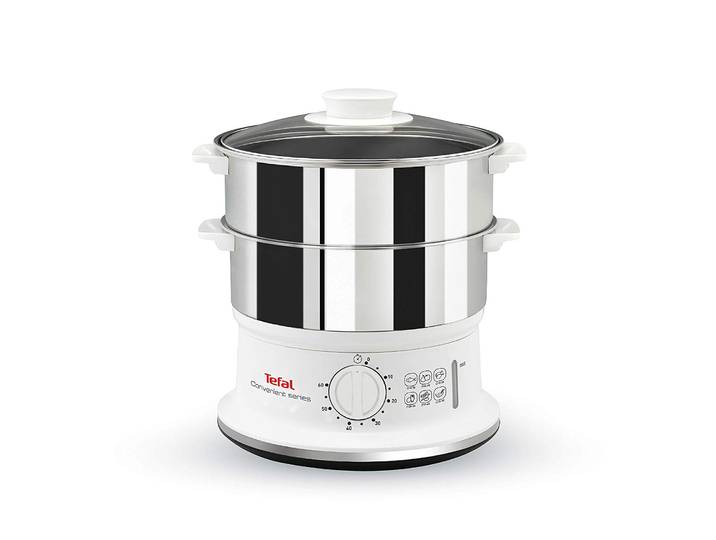 Tefal - Vc1451 Cuiseur Vapeur 2 Nombre De Paniers Comptoir Acier Inoxydable\, Blanc