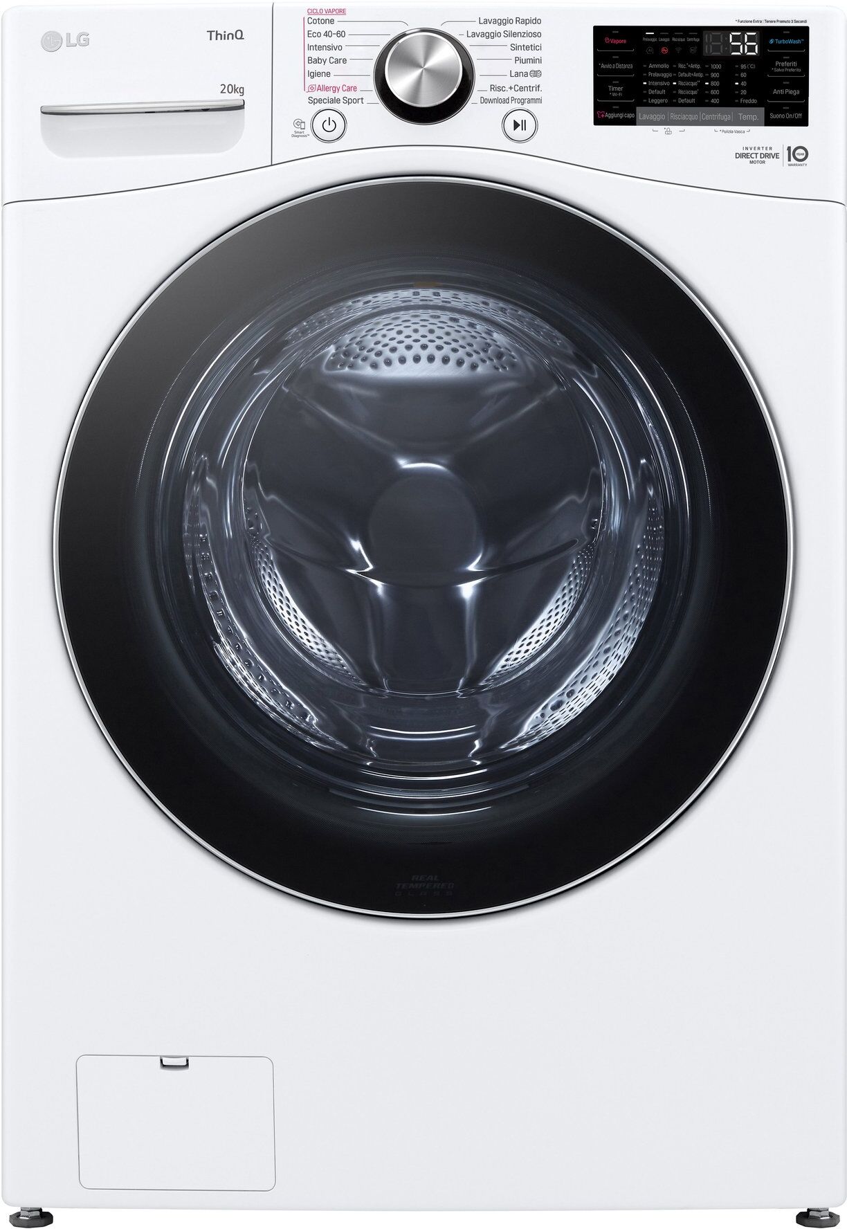 Lavatrice Lg SERIE P3 F0P3020TSWC AI DD Steam White e Black