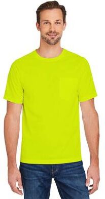 Harriton M118 Charge Snag and Soil Protect T-Shirt in Safety Yellow size 5XL   Polyester